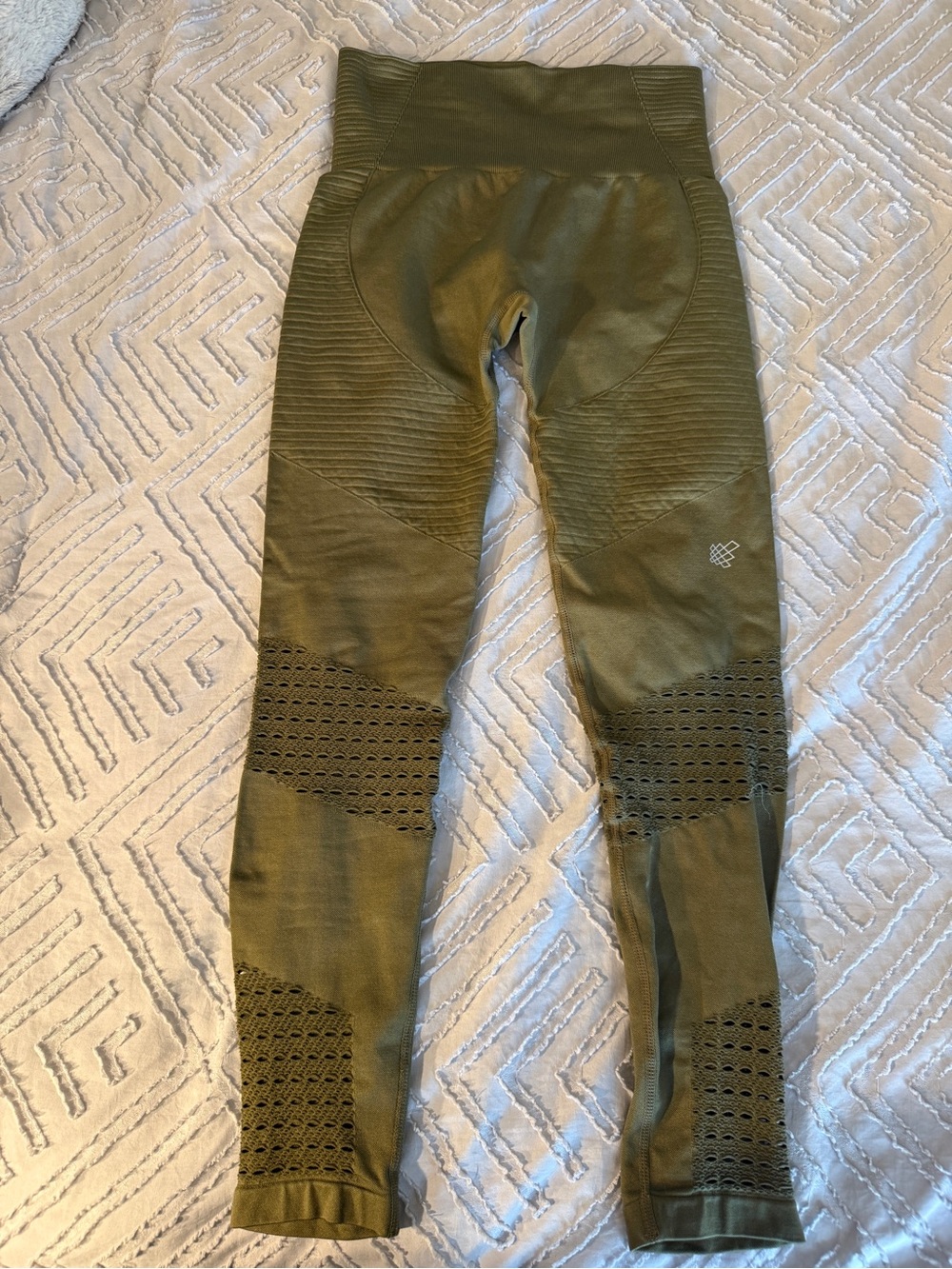 Jed North Olive Ribbed High-Waist Performance Leggings